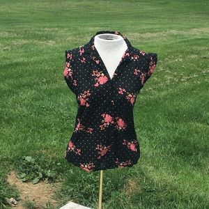 Lux  Blouse- Floral/ Polka Dot